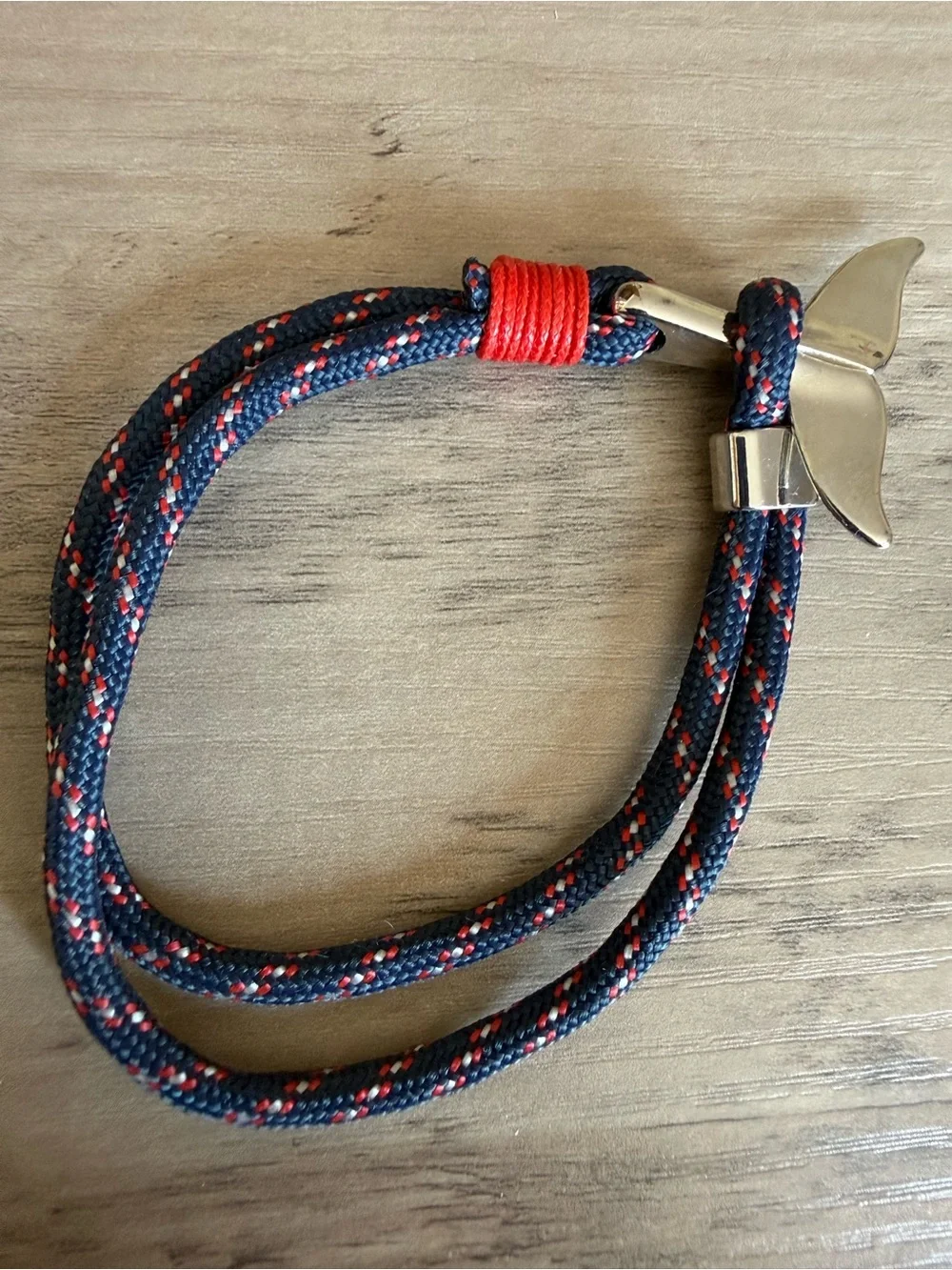 Nautical Whale Tail Bracelet Adjustable (8” long)
